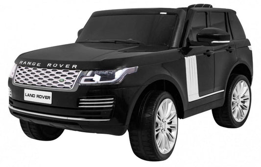 Czarny dwumiejscowy dziecięcy elektryczny Range Rover HSE SUV z pilotem, LED, amortyzatorami i 4x napędem.