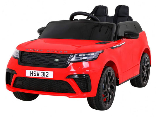 Czerwony dziecięcy samochód na akumulator Range Rover Velar z pilotem i LED światłami
