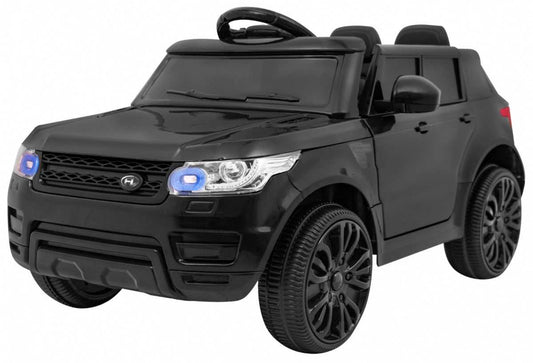 Czarny elektryczny SUV dla dzieci Autko Start Run z pilotem 2,4 GHz, LED światłami i MP3 panel audio