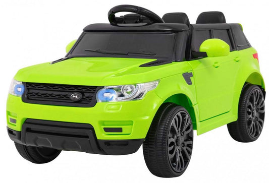 Zielony SUV Autko Start Run na akumulator z pilotem dla dzieci, LED światła, MP3 i trzy prędkości jazdy