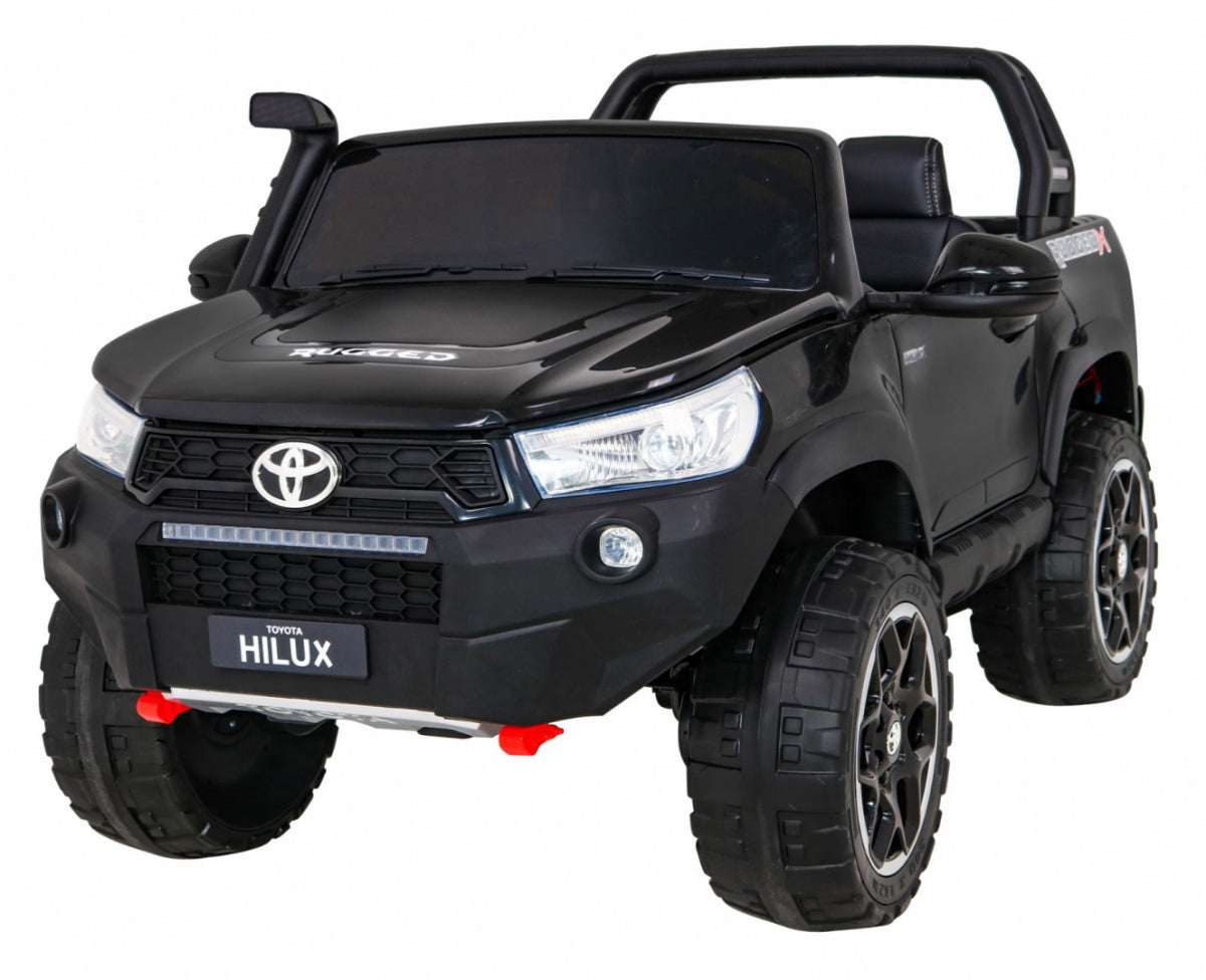 Czarny zdalnie sterowany pojazd Toyota Hilux dla dzieci 4x4 z LED-owymi światłami i piankowymi kołami EVA
