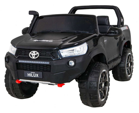 Czarny zdalnie sterowany pojazd Toyota Hilux dla dzieci 4x4 z LED-owymi światłami i piankowymi kołami EVA