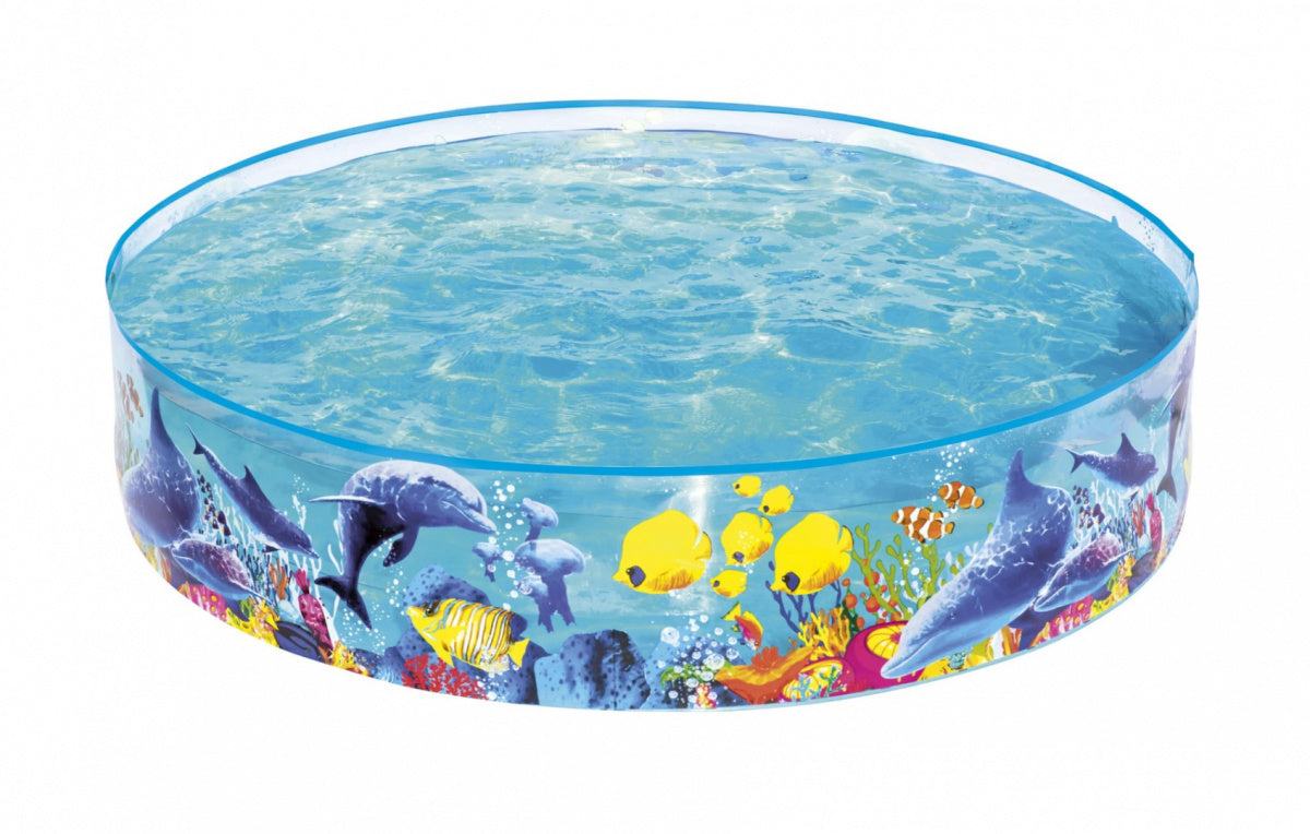 Basen rozporowy dla dzieci Bestway 183x38 cm z morskim wzorem, wytrzymały i stabilny, z PVC i winylowym dnem, pojemność 946 l
