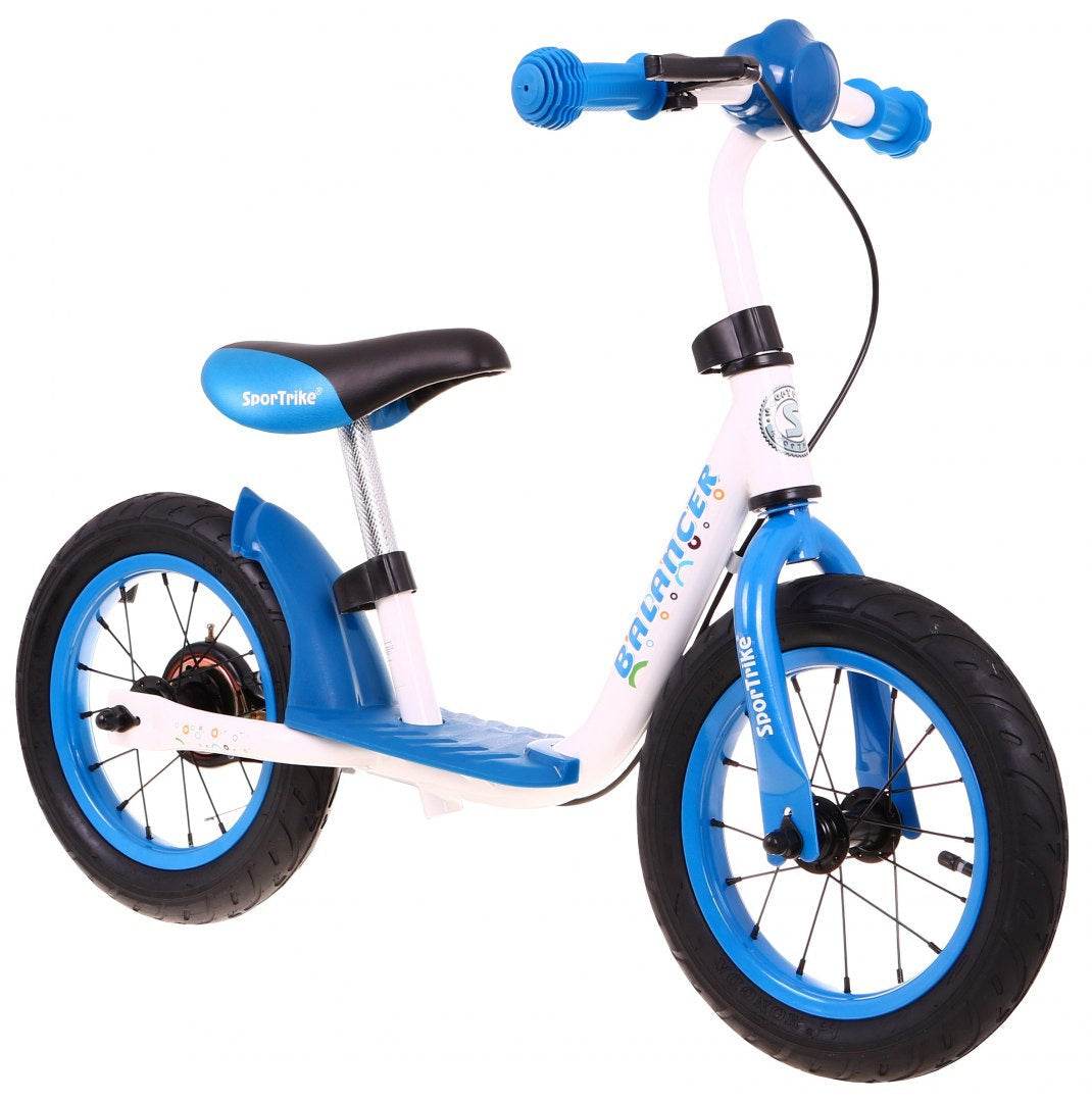 SporTrike Balancer niebieski rowerek biegowy dla dzieci 3-5 lat z pompowanymi kołami i tylnym hamulcem bębnowym