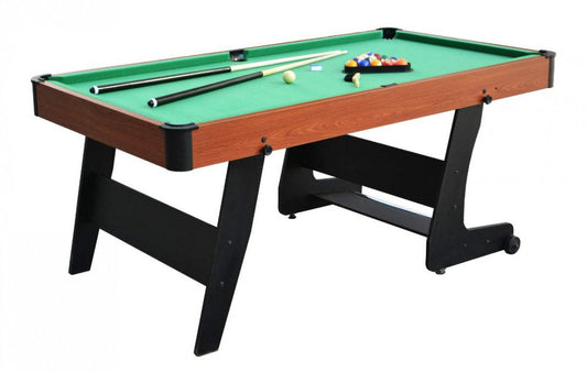 Stół Bilardowy 6 FT 182x96 cm z zielonym suknem i solidną konstrukcją MDF do gry w bilard w domu