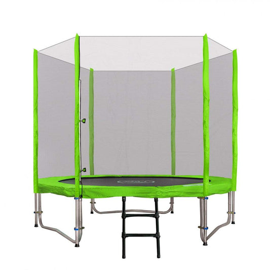 Trampolina ogrodowa SkyRamiz 8FT zielona z siatką ochronną i drabinką