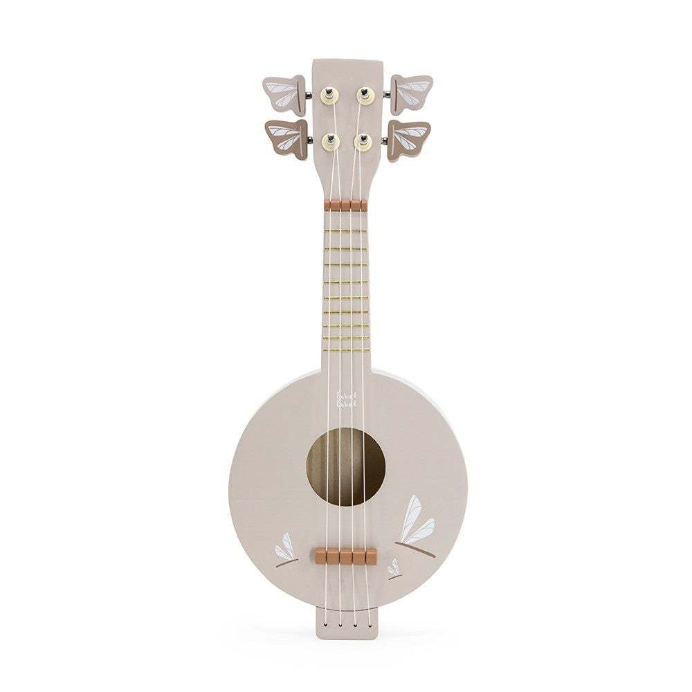 Label Label Banjo drewniane dla dzieci z możliwością strojenia, lekki i bezpieczny instrument muzyczny