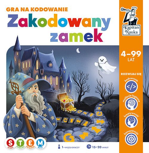 Zakodowany Zamek edukacyjna gra planszowa do nauki kodowania dla dzieci 4-10 lat z motywem czarodzieja i duchów