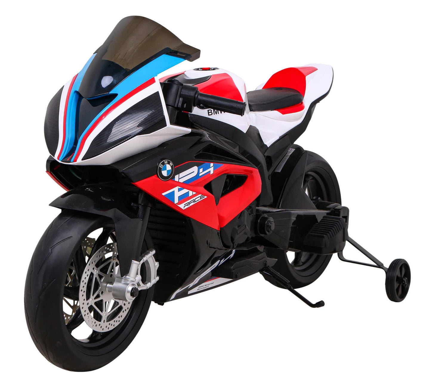 BMW HP4 Motor electric ride-on toy for kids with training wheels and LED lights