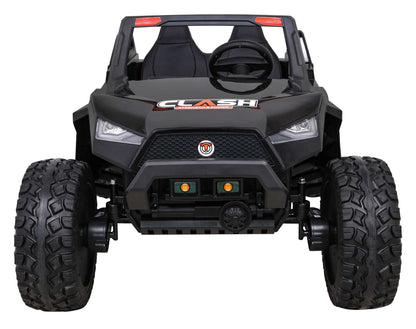 Czarny Buggy Clash 4x4 dla 2 dzieci z pilotem MP3 LED i regulacją siedzenia