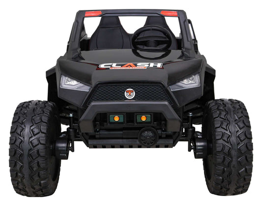Czarny Buggy Clash 4x4 dla 2 dzieci z pilotem MP3 LED i regulacją siedzenia