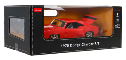 RASTAR 1:16 scale red Dodge Charger RT remote control car model with opening doors and hood in black display box