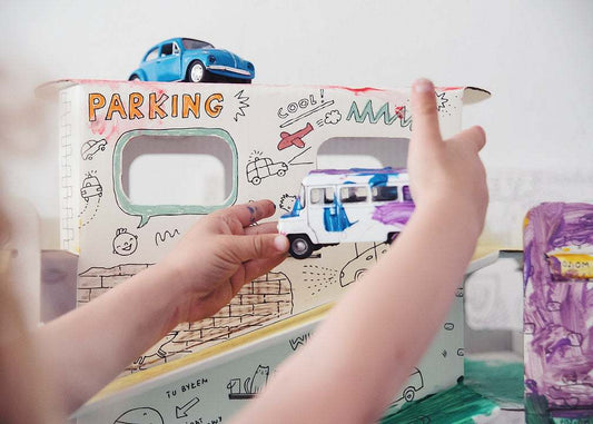 Kolorowanka Parking 3D XXL dziecięca kreatywna tekturowa zabawka do składania i kolorowania