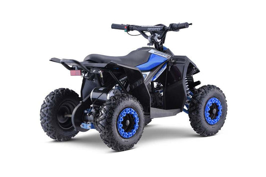 Blue Quad HIPERFECT 35 KmH 1000W youth electric ATV with pumped tires and adjustable seat