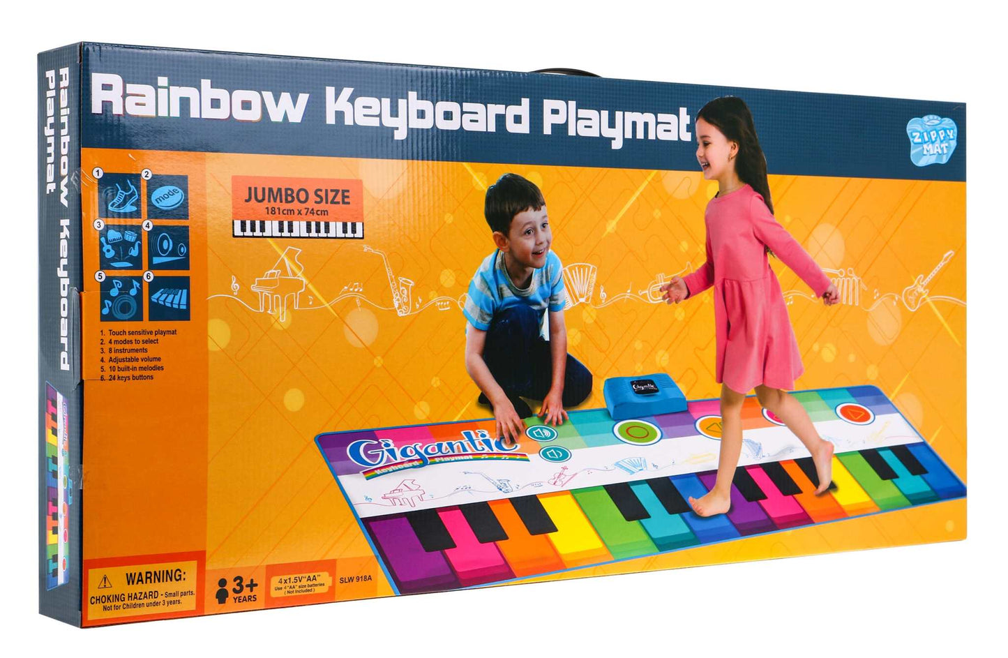 Duża mata muzyczna kolorowy keyboard z 24 klawiszami do zabawy i nauki muzyki dla dzieci