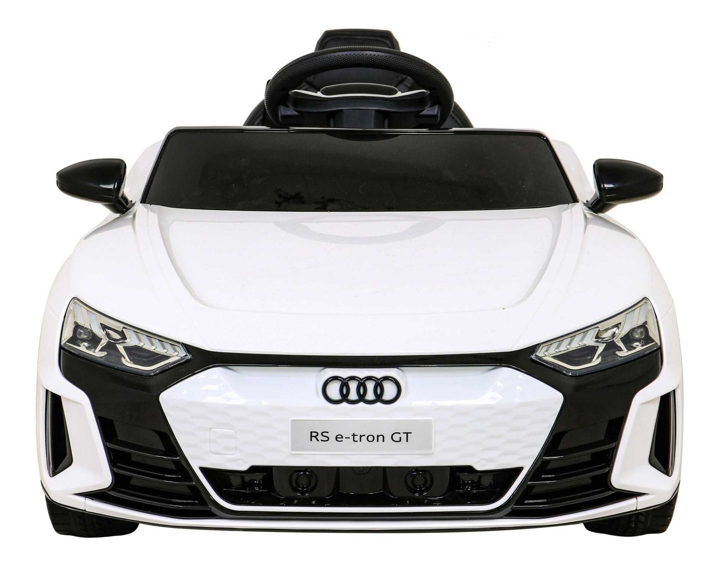 Biały Audi RS E-Tron GT na akumulator dla dzieci z pilotem, LED światłami i miękkimi kołami EVA