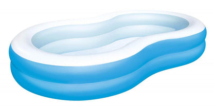 Basen Laguna 262x157x46 cm dwukomorowy niebiesko-biały basen ogrodowy z winylu
