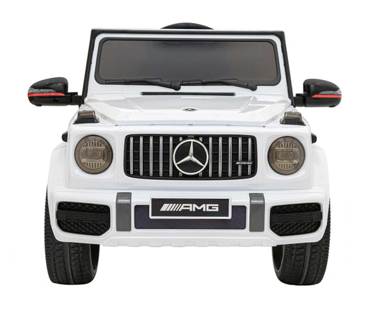 Biały Mercedes AMG G63 dla dzieci na akumulator z pilotem i LED światłami