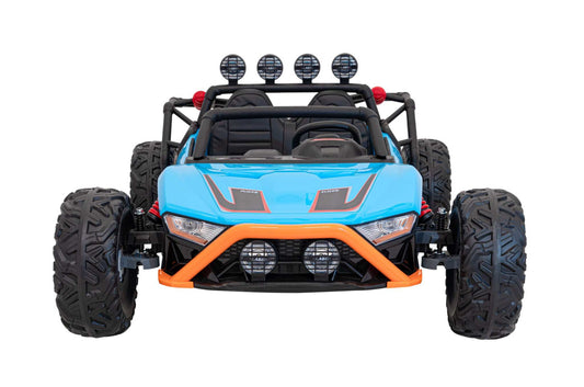 Blue Auto Buggy Racing 5 kids electric ride-on car with dual 200W motors and remote control