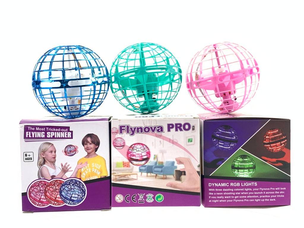 Latająca Kula Sterowana Gestem w trzech kolorach z LED, pilotem i bezpiecznym śmigłem dla dzieci od 6 lat.