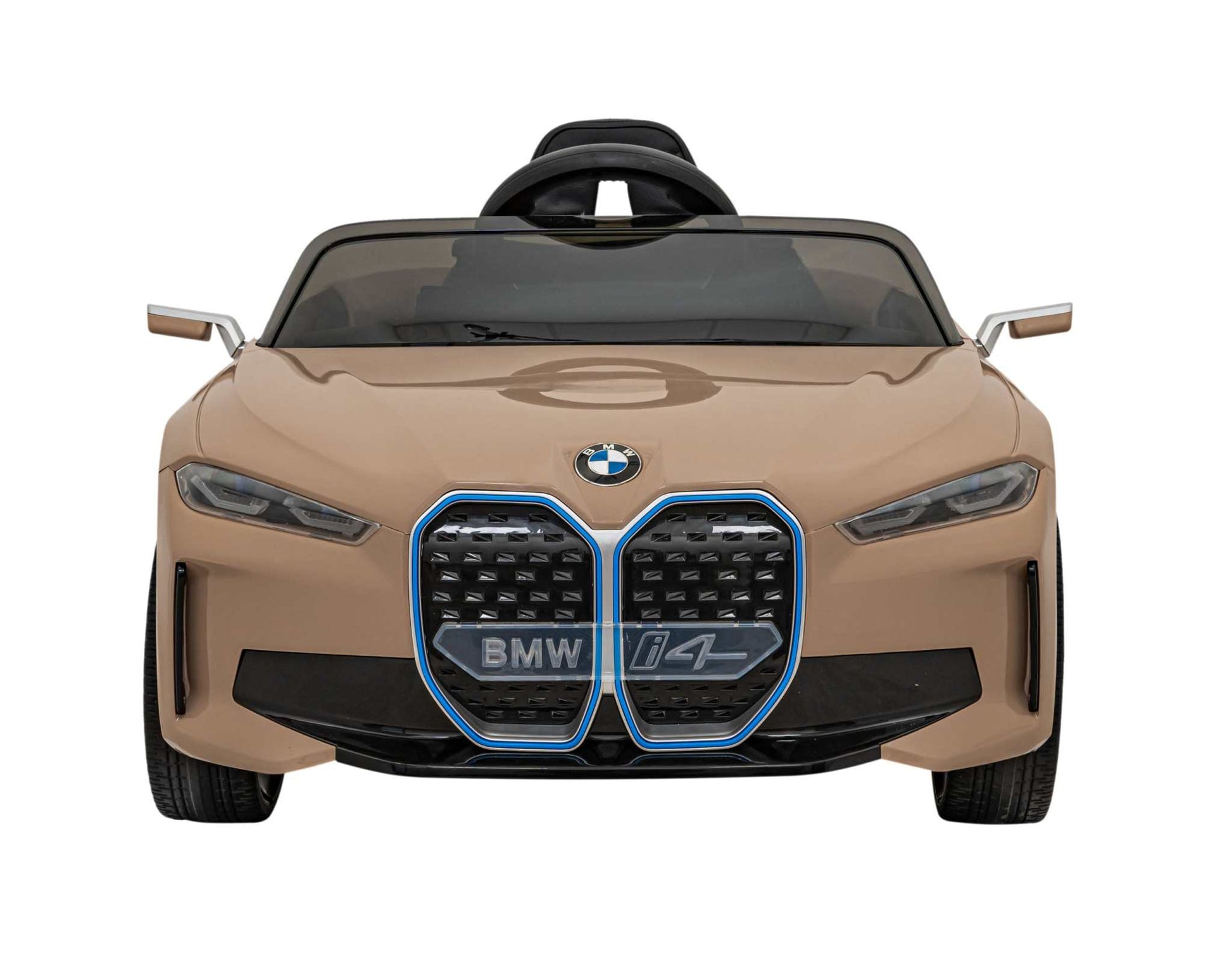 Złoty BMW i4 na akumulator dla dzieci z 3 prędkościami i LED