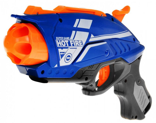 Blaze Storm blue and orange spring toy pistol for kids with foam darts