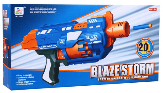 Elektryczny Karabin Blaze Storm zabawka dla dzieci 6+, zasięg 10m, 20 piankowych pocisków, ergonomiczny design, półautomat, szybka akcja