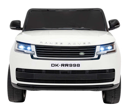 White Range Rover SUV Lift electric kids' ride-on car with LED headlights and detailed front grille