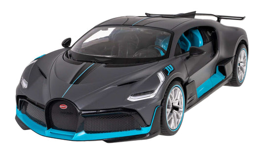 Bugatti Divo zdalnie sterowane auto 1:14 czarno-niebieskie dla fanów motoryzacji i kolekcjonerów RC