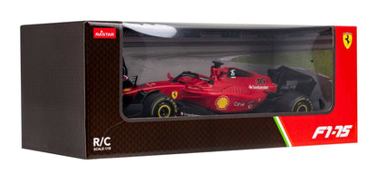 RASTAR Ferrari F1 75 1:18 zdalnie sterowany bolid wyścigowy Ferrari F1 w skali 1:18 z pilotem 2,4 GHz i zestawem naklejek