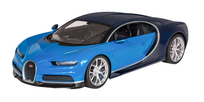 Bugatti Chiron zdalnie sterowany model 1:14 z efektownymi światłami LED i pilotem 2,4 GHz w kolorze niebieskim
