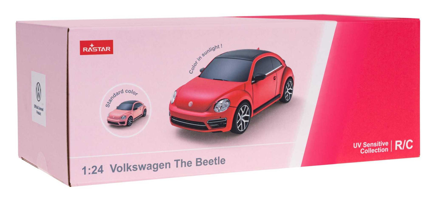 RC Volkswagen Beetle 1:24 scale remote control car with color-changing UV sensitive paint and detailed design