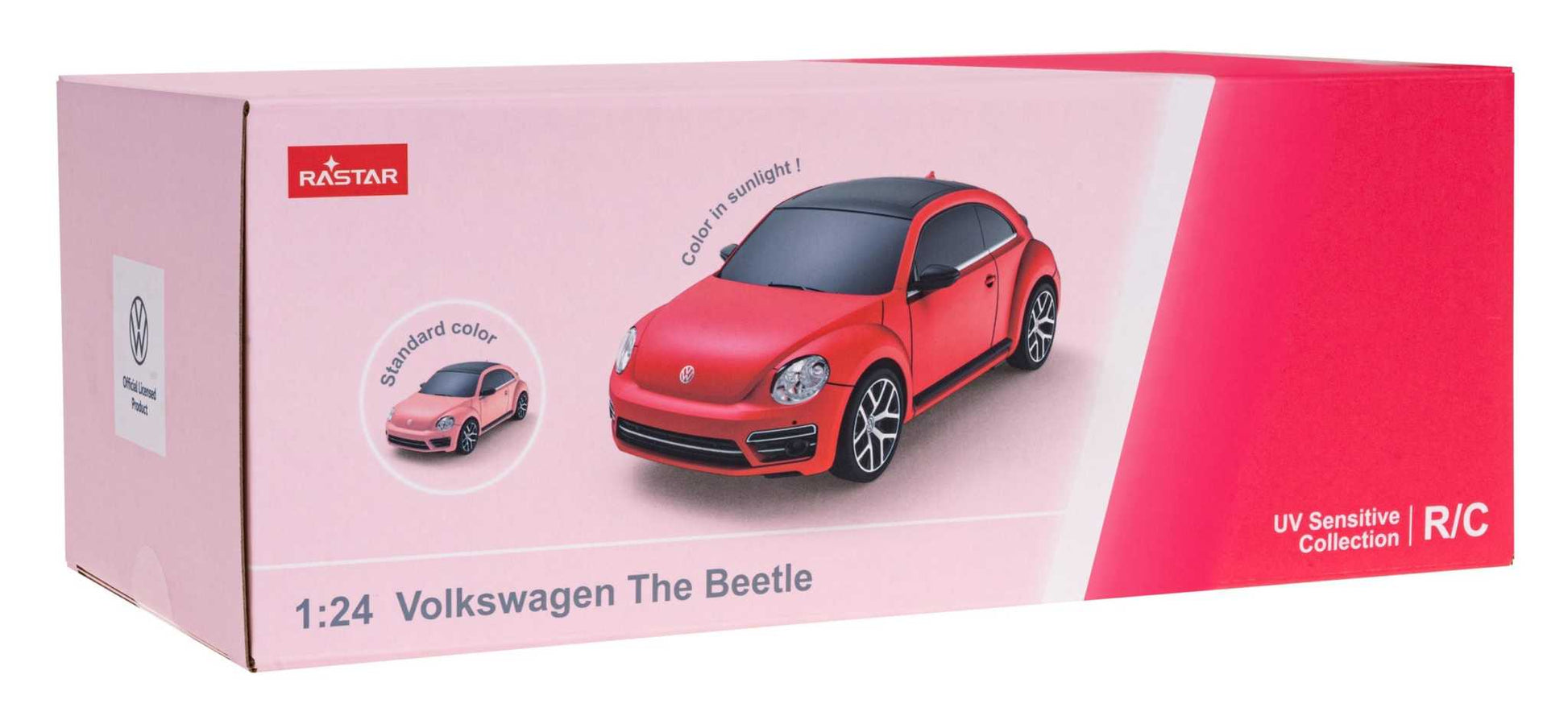 RC Volkswagen Beetle 1:24 scale remote control car with color-changing UV sensitive paint and detailed design
