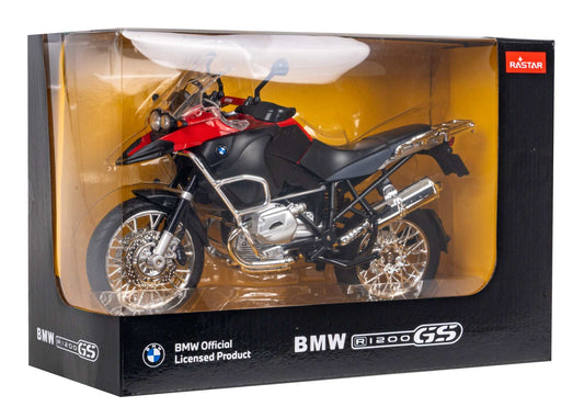 BMW R 1200 GS metal model 1:9 scale with red and black detailing by RASTAR in display box