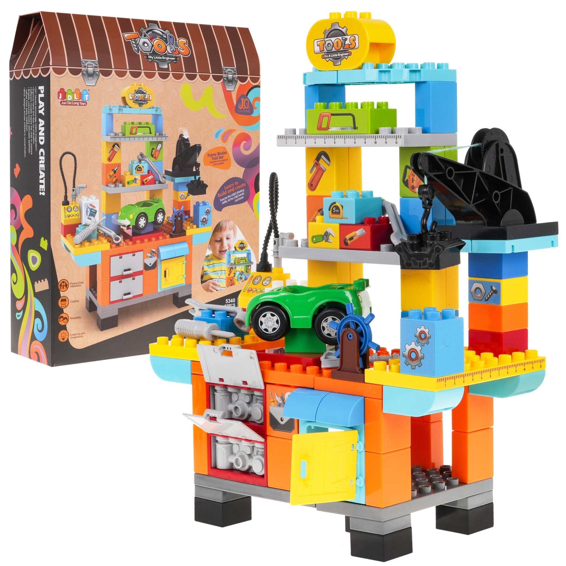 Mega Klocki Konstrukcyjne colorful construction toy workshop set for children 3 plus
