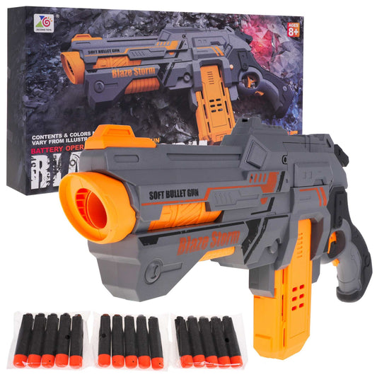 Blaze Storm Szary Półautomatyczny Pistolet zabawka dla dzieci 8+ z miękkimi pociskami