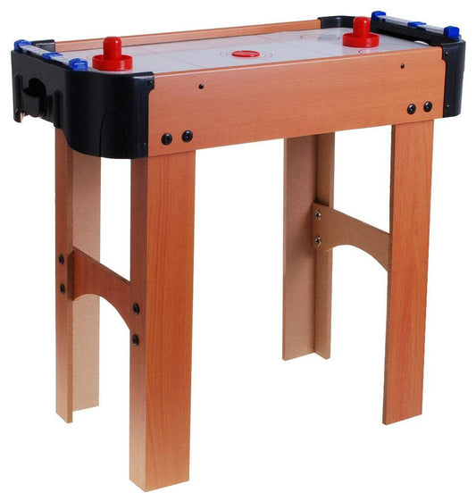 Cymbergaj dla dzieci z imitacją drewna, stół do air hockey z dmuchawą powietrzną, zestaw do gry dla dwóch graczy.