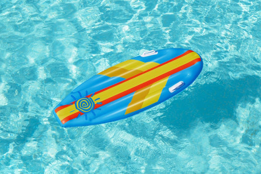 Bestway Dmuchana Deska Surfingowa dla dzieci niebieska deska dmuchana do zabawy w basenie i na plaży z uchwytami i bezpiecznym zaworem