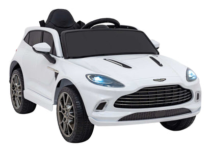 Aston Martin DBX electric ride-on car for kids white with LED lights and remote control