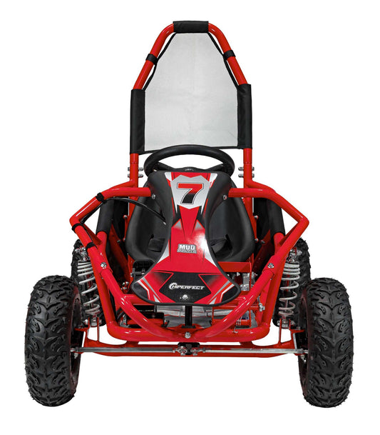 Gokart Mud Monster czerwony z 1000W silnikiem i wytrzymałą ramą, terenowy pojazd elektryczny dla młodzieży