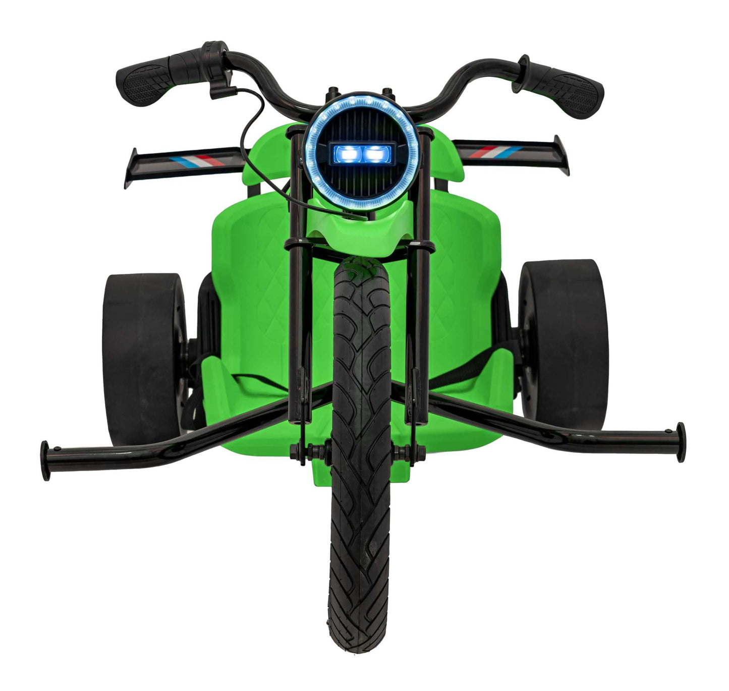 Drift Bike 21 Zielony electric kids drift trike with LED headlights and adjustable seat