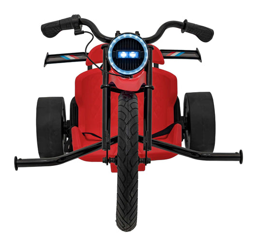Drift Bike 21 czerwony pojazd elektryczny dla dzieci z dwoma silnikami i LED