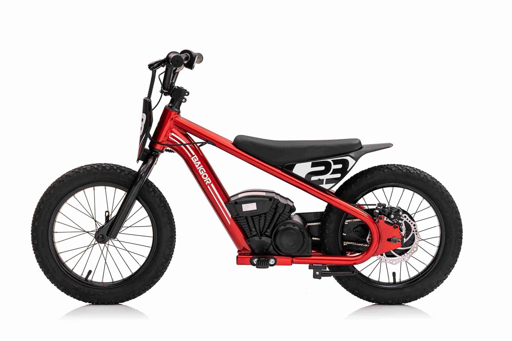 Baigor 23 Pro red 24V 250W electric motorbike with lithium-ion battery and disc brake