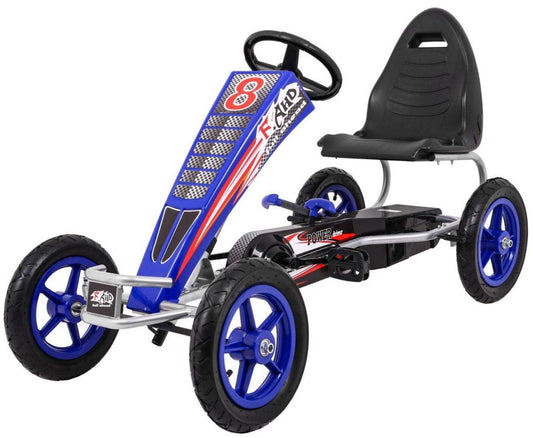 Blue Gokart Full Ahead AIR for children with adjustable seat and hand brake