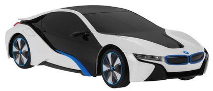 BMW i8 zdalnie sterowane auto 1:24 biało-czarne z detalami i gumowymi kołami
