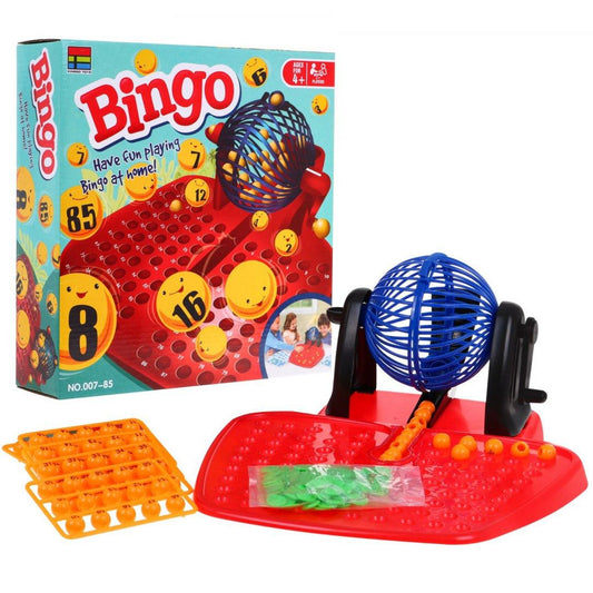 Gra Bingo Dla Dzieci z maszyną losującą kołowrotek i kartami bingo dla dzieci 4+