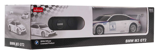 RASTAR RC BMW M3 1:24 scale remote control car with detailed design and licensed BMW logo in black and white packaging
