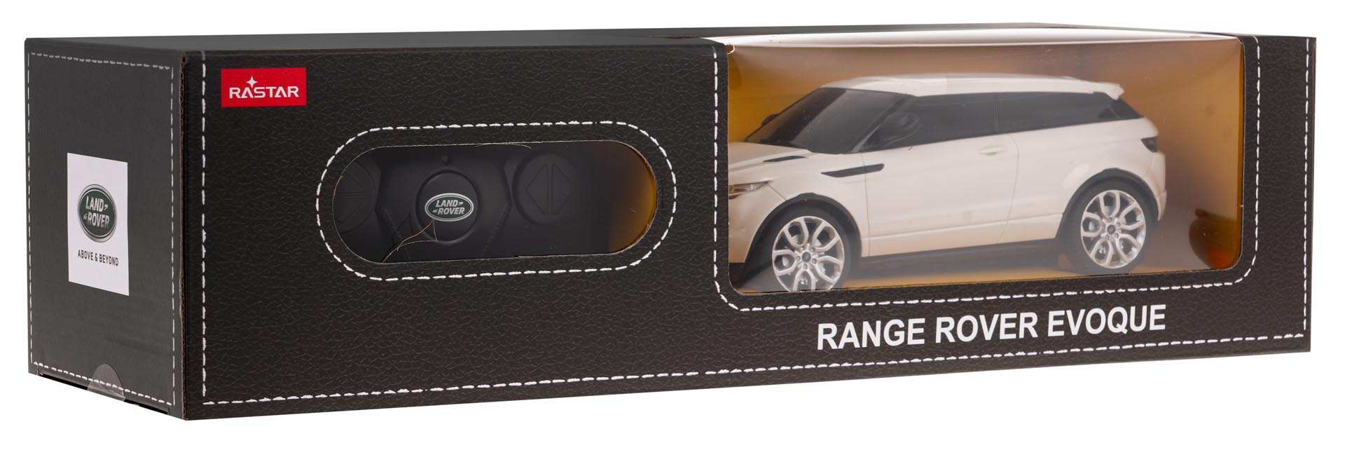 Rastar zdalnie sterowany biały model Range Rover Evoque 1:24 w oryginalnym opakowaniu z kontrolerem marki Land Rover