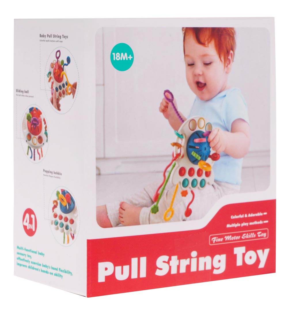 Multifunkcyjna zabawka sensoryczna dla najmłodszych ośmiornica 4w1 do rozwoju motoryki i zmysłów dzieci 18m+