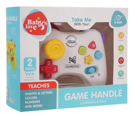 Interaktywny Pad Dla Najmłodszych z migoczącymi światłami i dźwiękami, edukacyjna zabawka dla niemowląt, kolorowy plastikowy gamepad do nauki liter, liczb i kształtów.